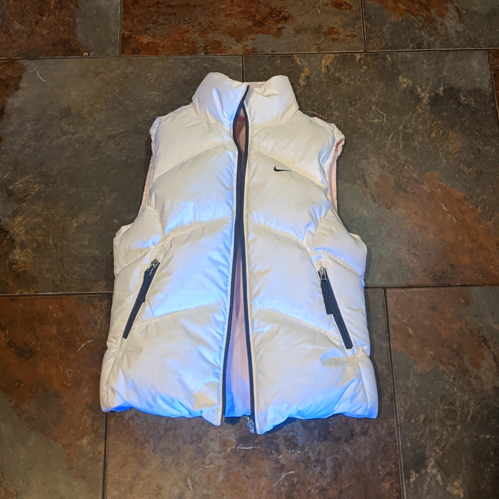 Reversible pink and white Nike vest zip up